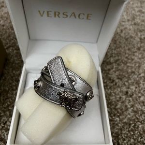 Authentic Versace, leather wrap around bracelet